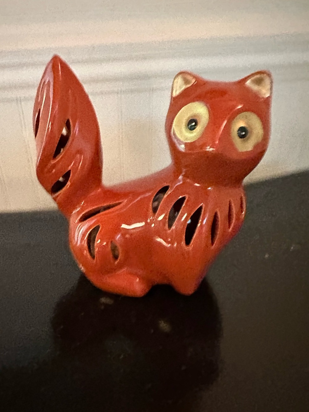 Ceramic fox with scent beads • removable potpourri beads